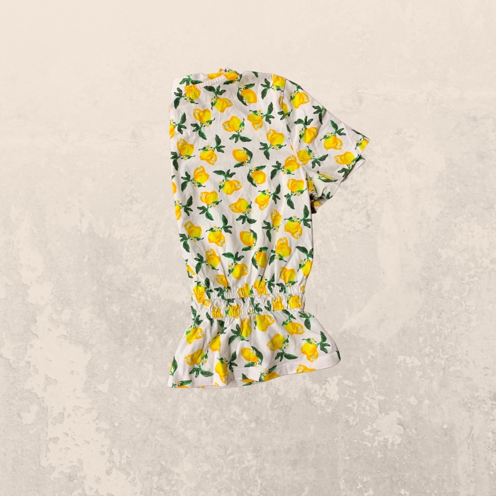 Zara cropped lemon print shirt with adjustable tie - Picture 5 of 9